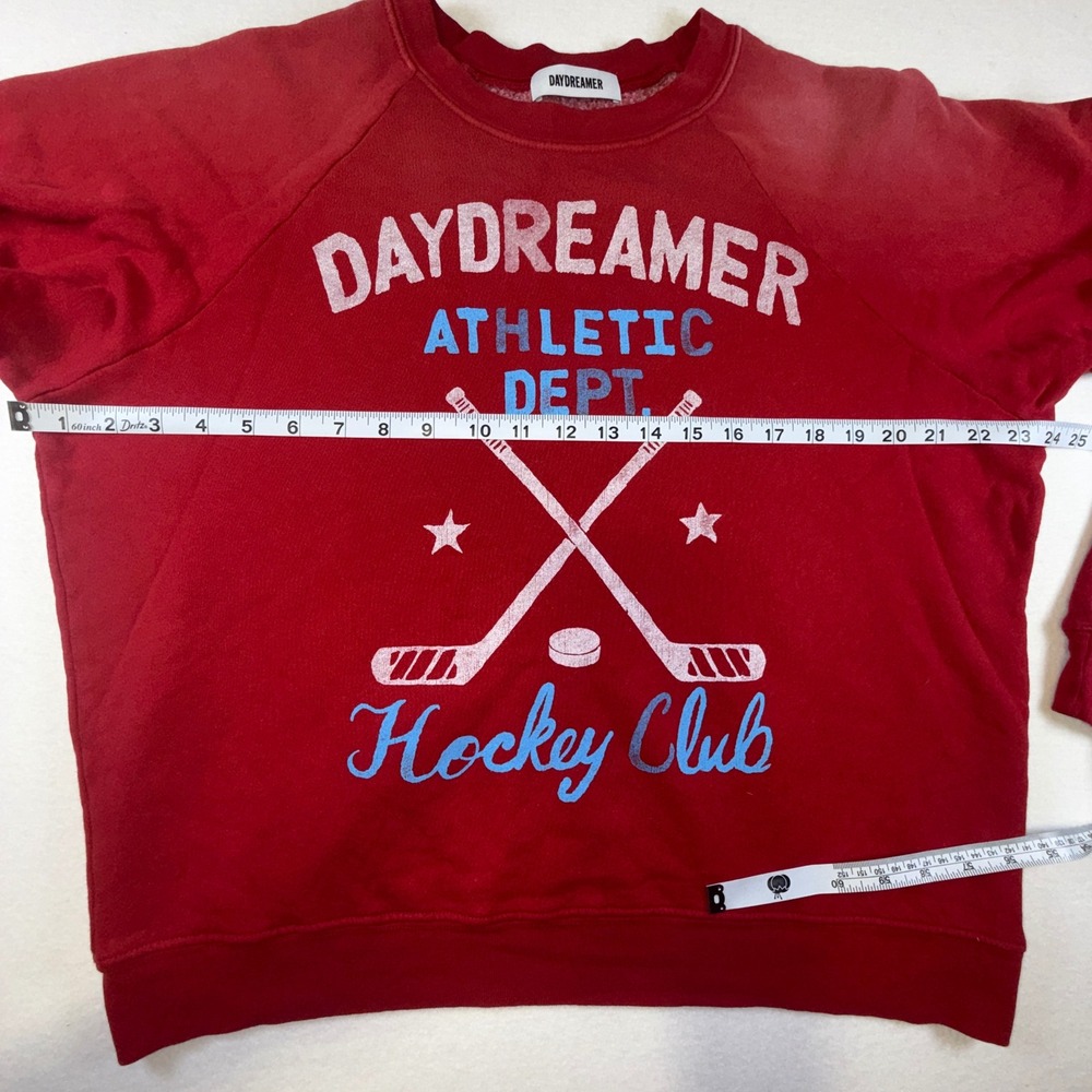 Daydreamer Athletic Dept Hockey Club Sweatshirt Red Graphic Pullover Small NWOT - Picture 9 of 9